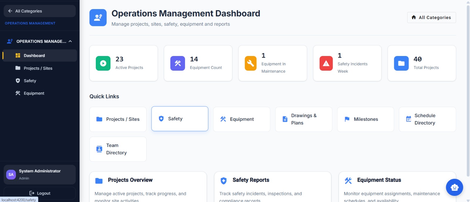 Soltrivex Operations Management Dashboard